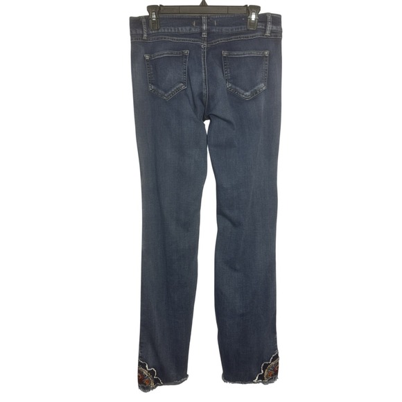 Altar'd State Jeans Womens 28 Caitlyn Low Rise Flare Raw Embroidered Hem Boho - Picture 2 of 10